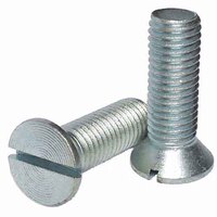 1"-8 X 3-1/2" Flat Head, Slotted, Cap Screw, Coarse, Zinc